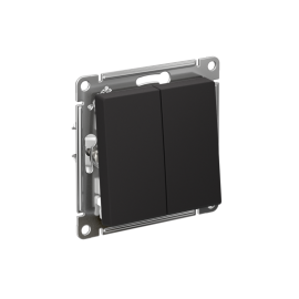 Выключатель 2-кл. СП AtlasDesign 10А IP20 (сх. 5) 10AX механизм карбон SE ATN001051