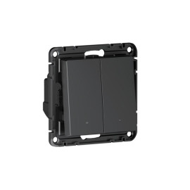 Выключатель 2-кл. AtlasDesign Smart 10А (сх. 5) L+N с подсветкой Zigbee механизм карбон SE ATN001053Z