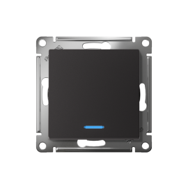 Переключатель проходной 1-кл. СП AtlasDesign 10А IP20 (сх. 6а) 10AX с подсветкой механизм карбон SE ATN001063