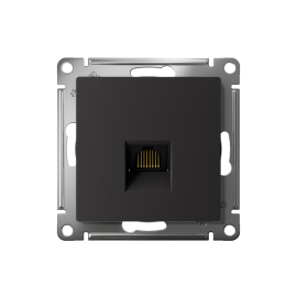 Розетка компьютерная 1-м AtlasDesign RJ45 кат.5E механизм карбон SE ATN001083