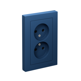 Розетка 2-м AtlasDesign 16А без заземл в сборе аквамарин SE ATN001120