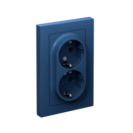 Розетка 2-м. AtlasDesign 16А с заземл. в сборе аквамарин SE ATN001124