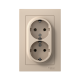 Розетка 2-м. AtlasDesign 16А с заземл. в сборе песочн. SE ATN001224