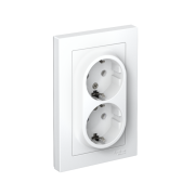 Розетка двойная AtlasDesign с заземл. 16А в сборе лотос SE ATN001324