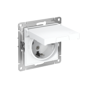 Розетка AtlasDesign 16А IP20 с заземл. защ. шторки с крышкой механизм лотос SE ATN001346