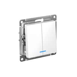 Выключатель 2-кл. AtlasDesign (сх. 5а) 10AX с подсветкой механизм лотос SE ATN001353