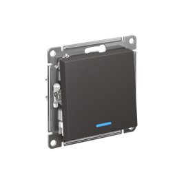 Выключатель 1-кл. AtlasDesign (сх. 1а) 10AX с подсветкой механизм базальт SE ATN001413