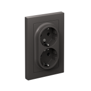 Розетка двойная AtlasDesign с заземл. 16А в сборе базальт SE ATN001424