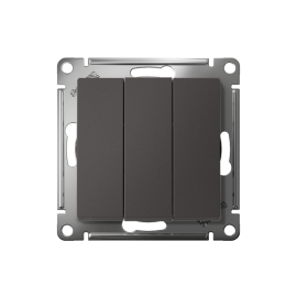 Выключатель 3-кл. AtlasDesign (сх. 1+1+1) 10AX механизм базальт SE ATN001431