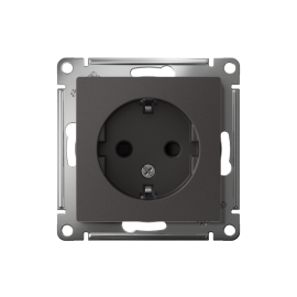 Розетка AtlasDesign 16А с заземл. защ. шторки механизм базальт SE ATN001445