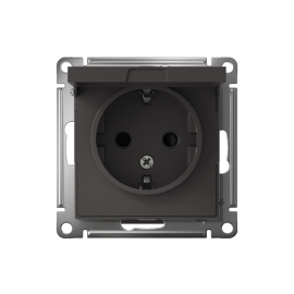 Розетка AtlasDesign 16А IP20 с заземл. защ. шторки с крышкой механизм базальт SE ATN001446