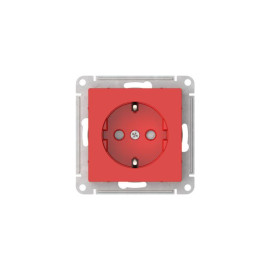 Розетка AtlasDesign 16А с заземл. защ. шторки быстрозажим. клем. механизм красн. SE ATN002045S