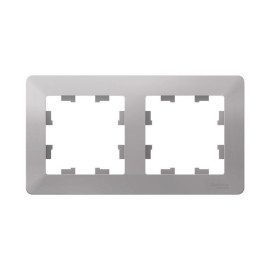 Рамка 2-м AtlasDesign Air алюм./дым. черн. SE ATN220302