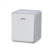 Выключатель 1-кл. ОП AtlasDesign PROFI IP54 10AX с подсветкой бел. SE ATN540113