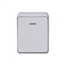 Выключатель 1-кл. ОП AtlasDesign PROFI IP54 10AX с подсветкой бел. SE ATN540113