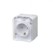 Розетка 1-м ОП AtlasDesign PROFI 16А IP54 250В заземл. защ. шторки бел. SE ATN540145