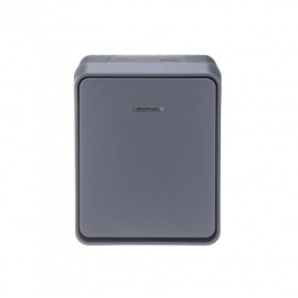 Выключатель 1-кл. ОП AtlasDesign PROFI IP54 10AX с подсветкой антрацит SE ATN544013