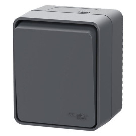 Выключатель кнопочный 1-кл. ОП AtlasDesign PROFI IP54 10АХ антрацит SE ATN544015