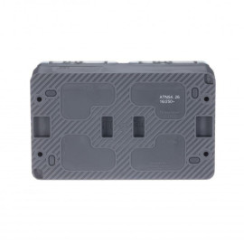 Розетка 2-м ОП AtlasDesign PROFI 16А IP54 заземл. защ. шторки антрацит SE ATN544026