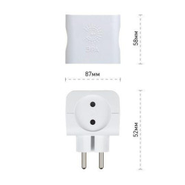 Разветвитель 4-м без заземл. 16А IP20 SP-4-W бел. Эра Б0005103