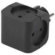 Разветвитель 4-м без заземл. 16А IP20 SP-4-B черн. Эра Б0008207