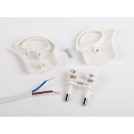 Вилка V1 6А без заземл. с кольцом непрямой ввод (10/200/9600) бел. ЭРА Б0019182