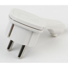 Вилка V5(U) ультраплоская с заземл. 16А с кольцом белая ЭРА Б0026331