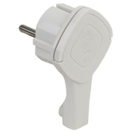 Вилка V5(U) ультраплоская с заземл. 16А с кольцом белая ЭРА Б0026331