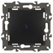 Выключатель 1-кл. СП Elegance 14-1102-05 10А IP20 250В 10AX с подсветкой механизм антрацит Эра Б0034219