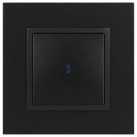 Выключатель 1-кл. СП Elegance 14-1102-05 10А IP20 250В 10AX с подсветкой механизм антрацит Эра Б0034219