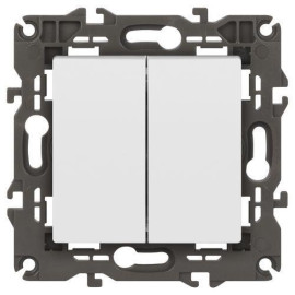 Выключатель 2-кл. СП Elegance 14-1104-01 10А IP20 250В 10AX механизм бел. Эра Б0034229