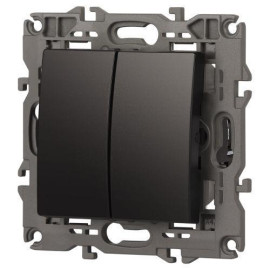 Выключатель 2-кл. СП Elegance 14-1104-05 10А IP20 250В 10AX механизм антрацит Эра Б0034234