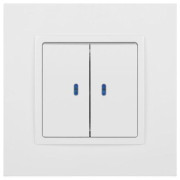 Выключатель 2-кл. СП Elegance 14-1105-01 10А IP20 250В 10AX с подсветкой механизм бел. Эра Б0034237