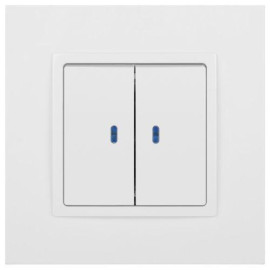 Выключатель 2-кл. СП Elegance 14-1105-01 10А IP20 250В 10AX с подсветкой механизм бел. Эра Б0034237