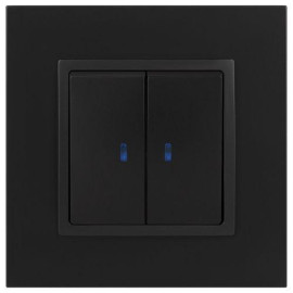 Выключатель 2-кл. СП Elegance 14-1105-05 10А IP20 250В 10AX с подсветкой механизм антрацит Эра Б0034241