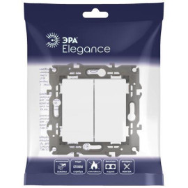 Переключатель 2-кл. СП Elegance 14-1106-01 10А IP20 250В 10AX механизм бел. Эра Б0034243