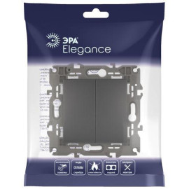 Переключатель 2-кл. СП Elegance 14-1106-05 10А IP20 250В 10AX механизм антрацит Эра Б0034247