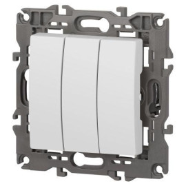 Выключатель 3-кл. СП Elegance 14-1107-01 10А IP20 250В 10AX механизм бел. Эра Б0034249