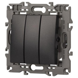 Выключатель 3-кл. СП Elegance 14-1107-05 10А IP20 250В 10AX механизм антрацит Эра Б0034254