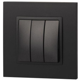 Выключатель 3-кл. СП Elegance 14-1107-05 10А IP20 250В 10AX механизм антрацит Эра Б0034254