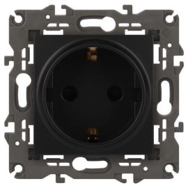 Розетка 1-м СП Эра Elegance 14-2101-05 16А IP20 16AX 250В 2P+E Schuko антрацит Эра Б0034269