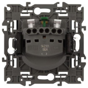 Розетка 1-м СП Эра Elegance 14-2101-05 16А IP20 16AX 250В 2P+E Schuko антрацит Эра Б0034269