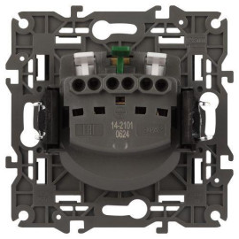 Розетка 1-м СП Эра Elegance 14-2101-05 16А IP20 16AX 250В 2P+E Schuko антрацит Эра Б0034269