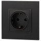 Розетка 1-м СП Эра Elegance 14-2101-05 16А IP20 16AX 250В 2P+E Schuko антрацит Эра Б0034269