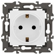 Розетка 1-м СП Эра Elegance 14-2102-01 16А IP20 16AX 250В 2P+E Schuko защ. шторки бел. Эра Б0034272