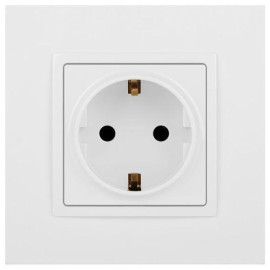 Розетка 1-м СП Эра Elegance 14-2102-01 16А IP20 16AX 250В 2P+E Schuko защ. шторки бел. Эра Б0034272