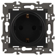 Розетка 1-м СП Эра Elegance 14-2102-05 16А IP20 16AX 250В 2P+E Schuko защ. шторки антрацит Эра Б0034276