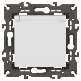 Розетка 1-м СП Эра Elegance 14-2103-01 16А IP20 16AX 250В 2P+E Schuko защ. шторки с крышкой бел. Эра Б0034278