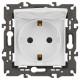 Розетка 1-м СП Эра Elegance 14-2103-01 16А IP20 16AX 250В 2P+E Schuko защ. шторки с крышкой бел. Эра Б0034278