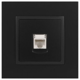 Розетка компьютерная 1-м Elegance 14-3107-05 RJ45 IP20 механизм антрацит Эра Б0034306
